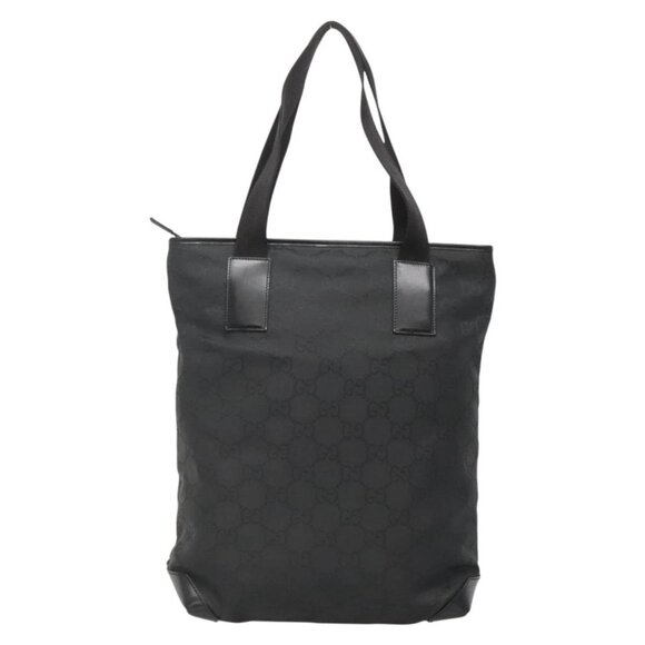 GUCCI GG Canvas Tote Bag Outlet Black Silver 180450 Auth ep10324 - Picture 3 of 16